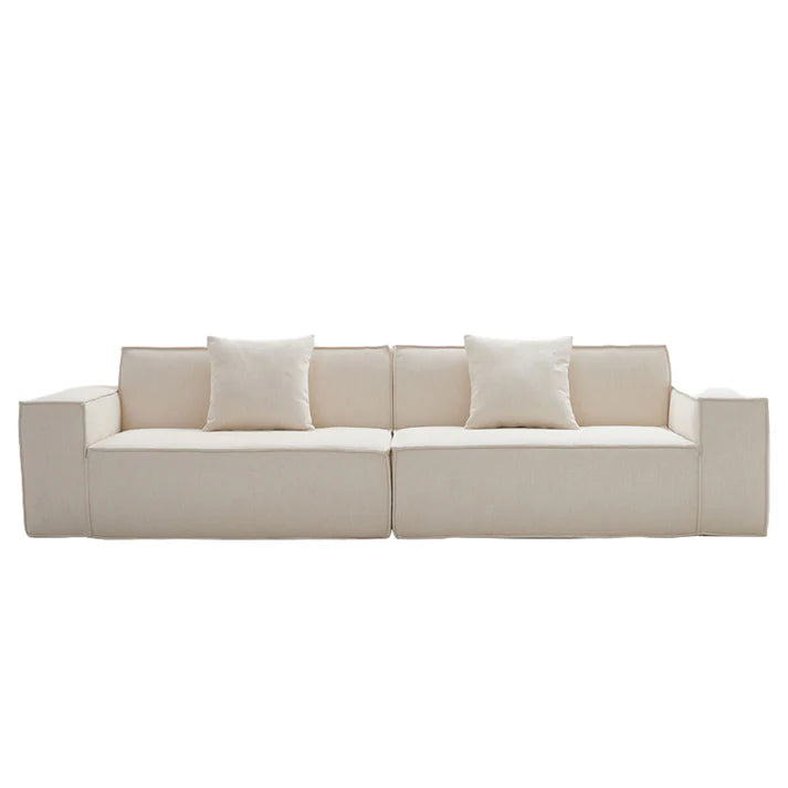 Large High Back Beige Home Settee Compressed Sofa