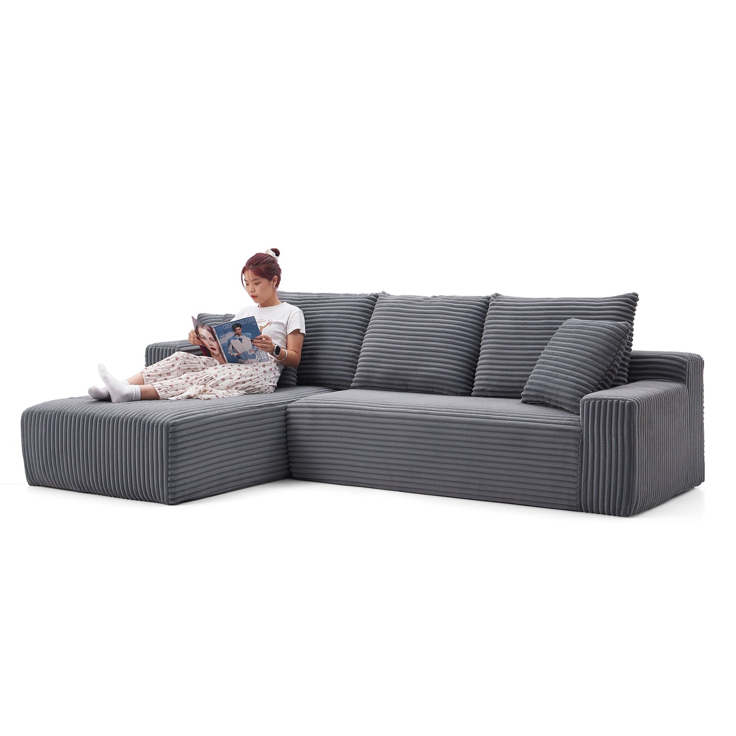 Modular Corner Sectional With Chaise Lounge Sofa Compressed Sofa