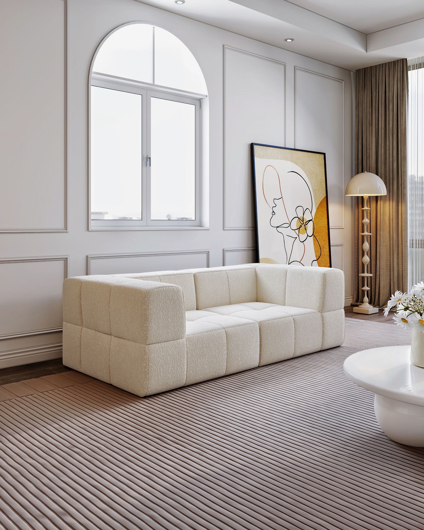 Fashionable and simple long sofa bed that can be freely spliced together Compression sofa