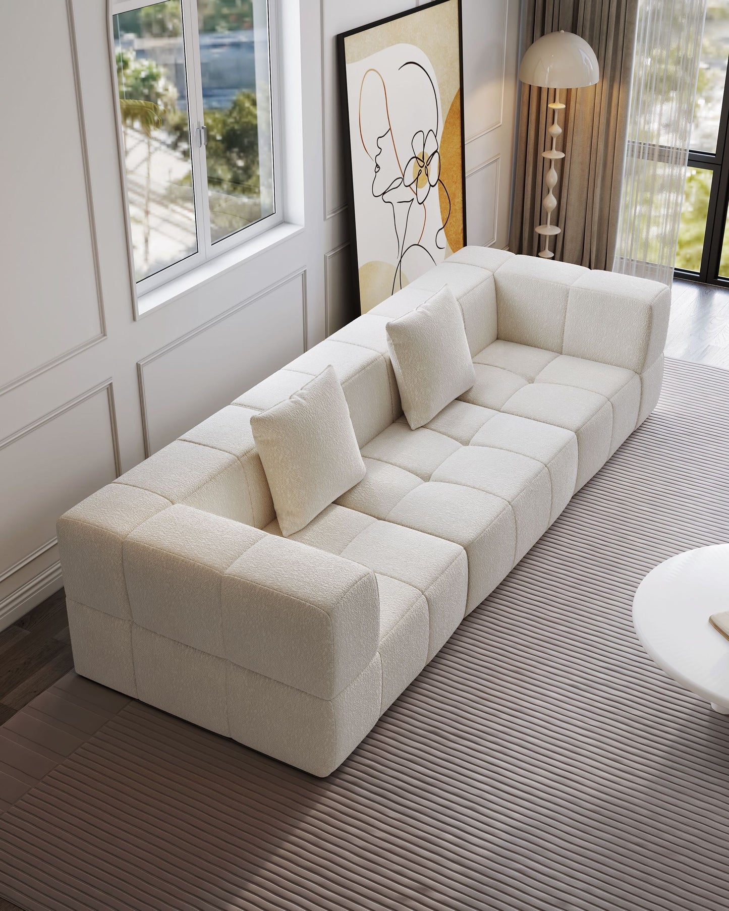 Fashionable and simple long sofa bed that can be freely spliced together Compression sofa