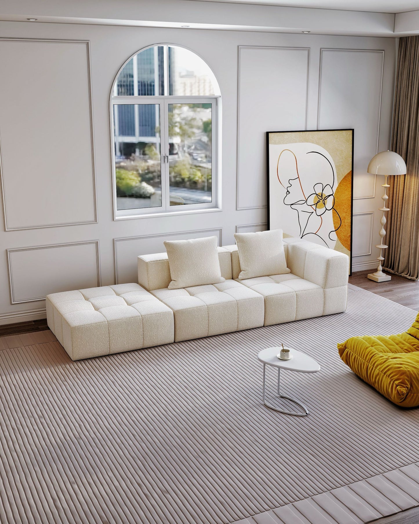 Fashionable and simple long sofa bed that can be freely spliced together Compression sofa