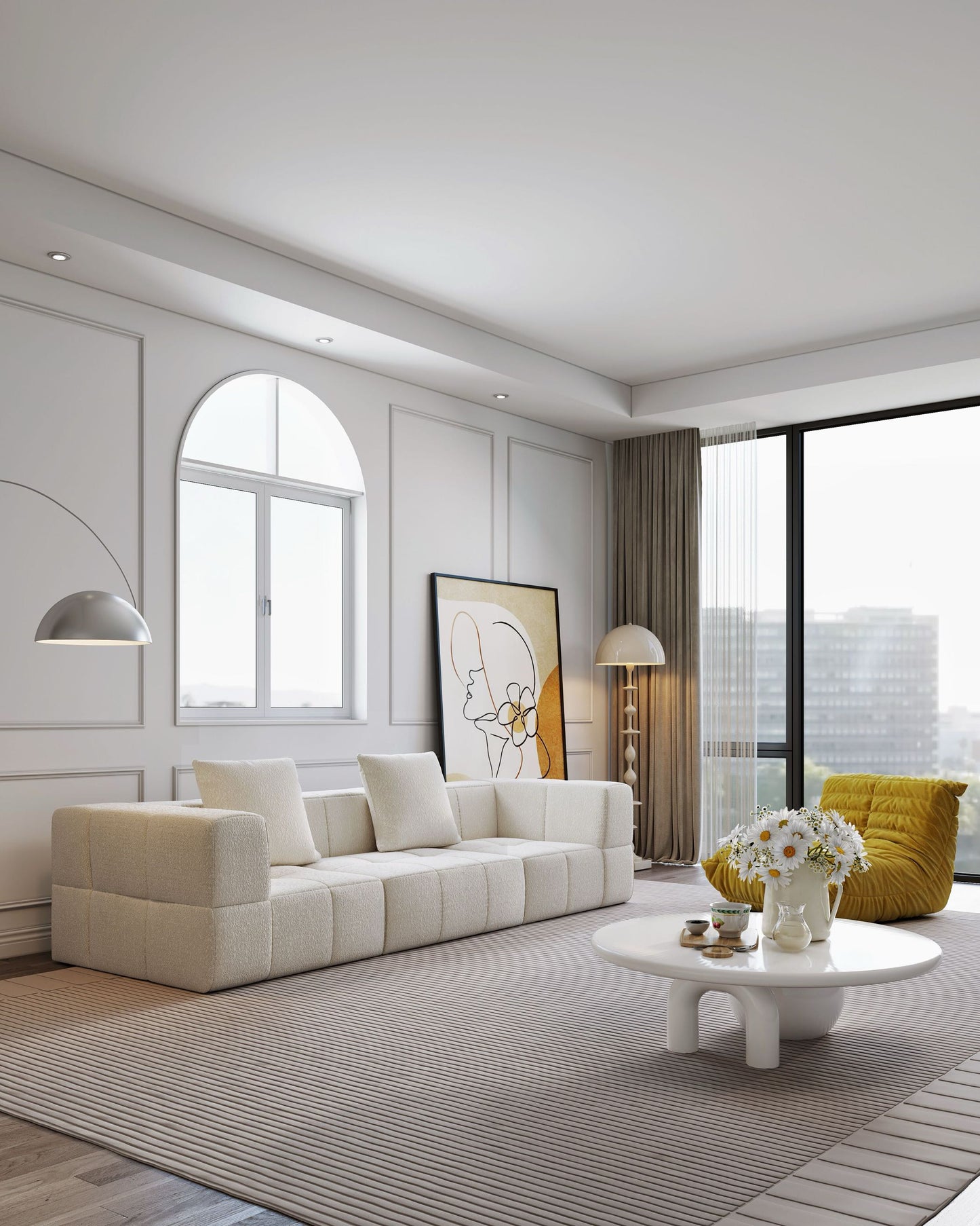 Fashionable and simple long sofa bed that can be freely spliced together Compression sofa