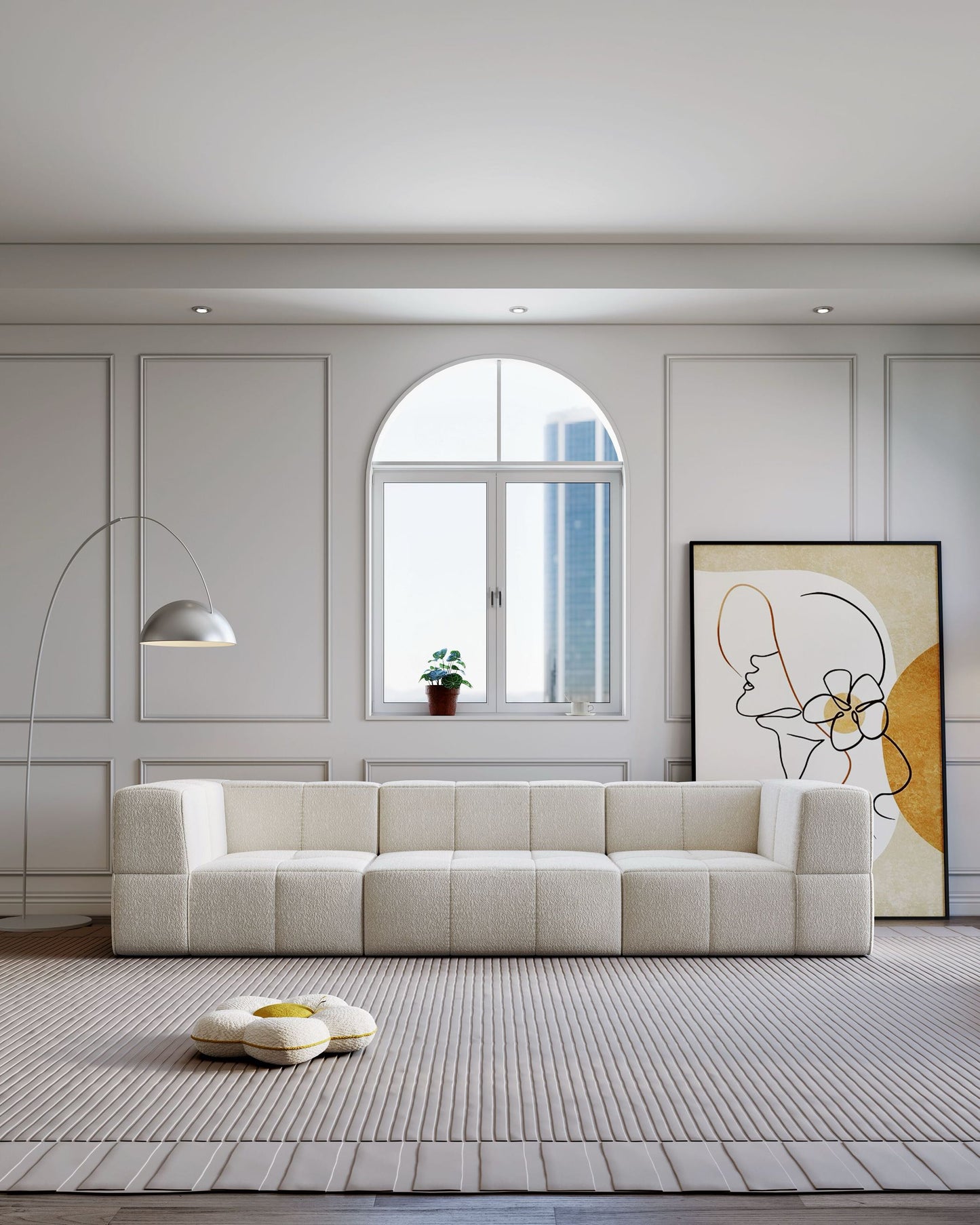Fashionable and simple long sofa bed that can be freely spliced together Compression sofa