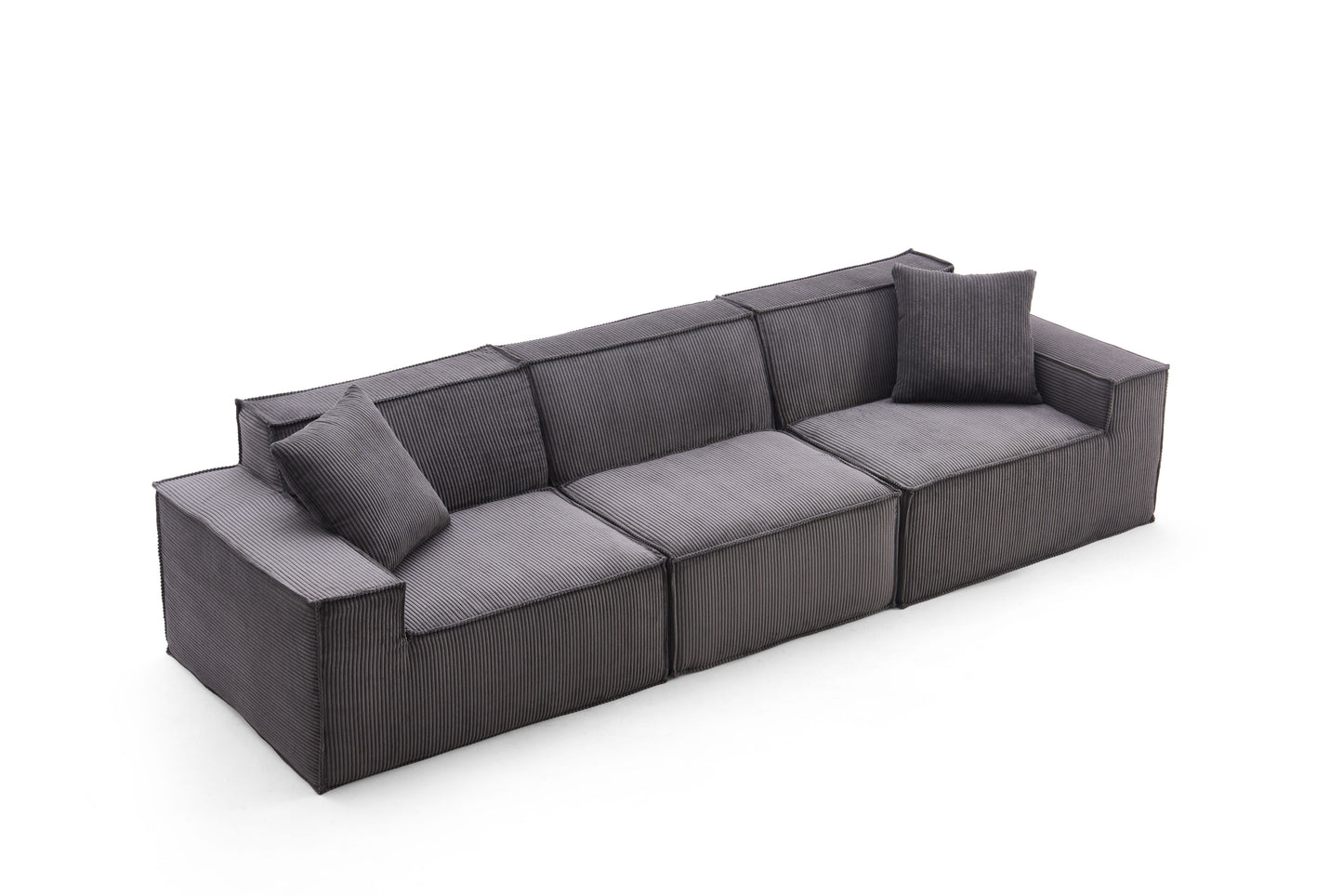 Modular 3 Piece Fabric Sectional Sofas Compressed Sofa