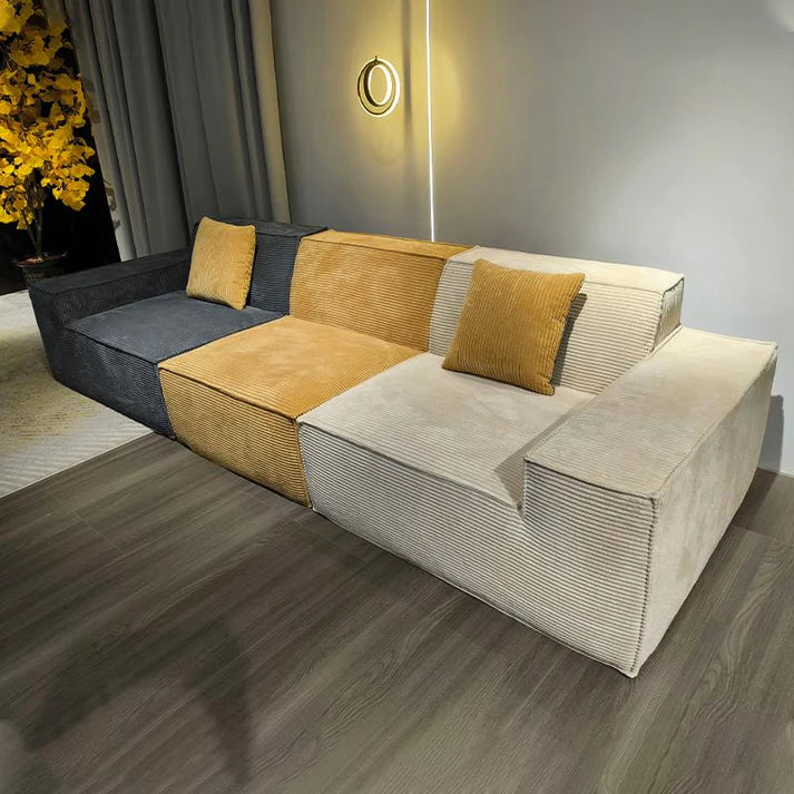 Modular 3 Piece Fabric Sectional Sofas Compressed Sofa