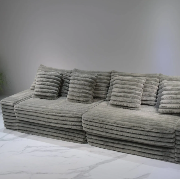 Large Double Chaise Lounge Couch-in-a-Box Compressed Sofa