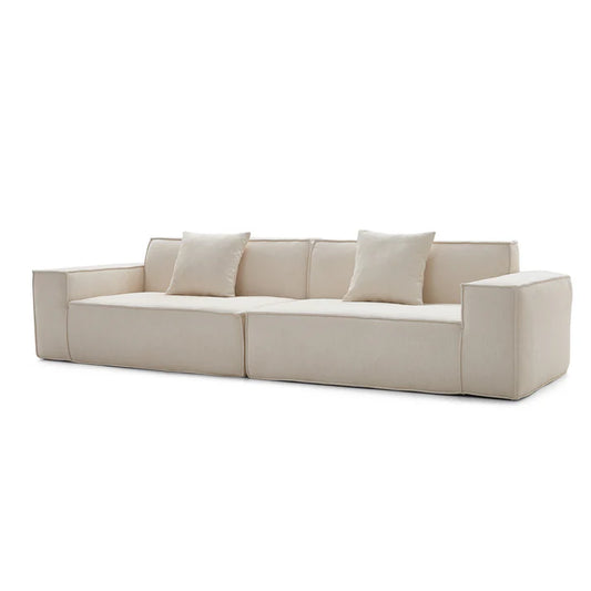 Large High Back Beige Home Settee Compressed Sofa