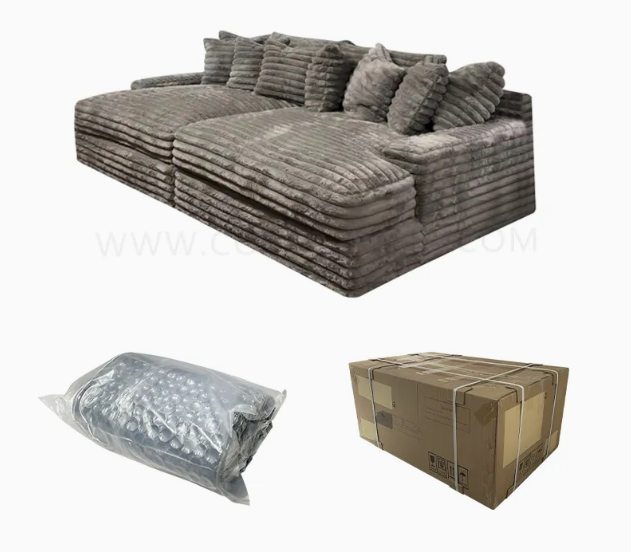 Large Double Chaise Lounge Couch-in-a-Box  Compressed Sofa